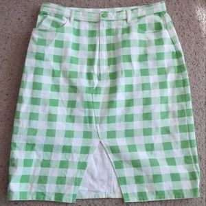 Lazy Oaf Green Gingham Skirt